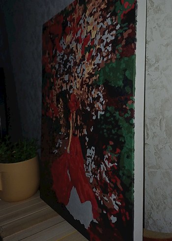 Kırmızı Elbiseli Kadın Temalı Tablo - Görsel 2