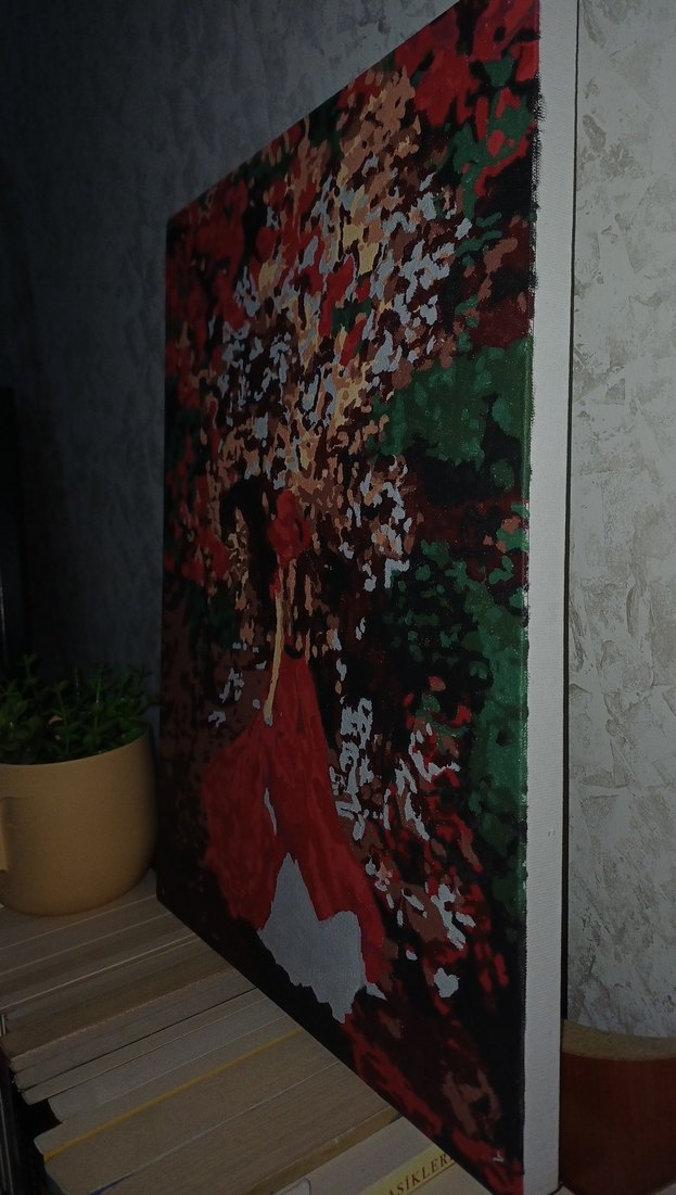 Kırmızı Elbiseli Kadın Temalı Tablo - Görsel 2