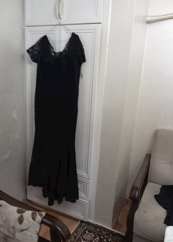 Dantelli Siyah Midi Gotik Elbise - Görsel 3