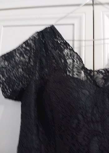 Dantelli Siyah Midi Gotik Elbise - Görsel 2