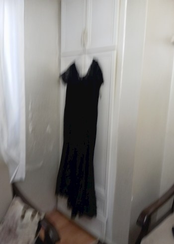 Dantelli Siyah Midi Gotik Elbise - Görsel 5