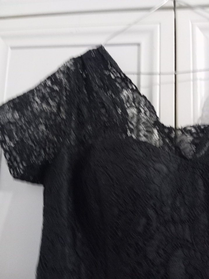 Dantelli Siyah Midi Gotik Elbise - Görsel 2