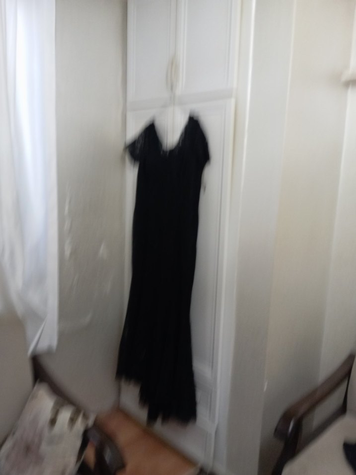 Dantelli Siyah Midi Gotik Elbise - Görsel 5