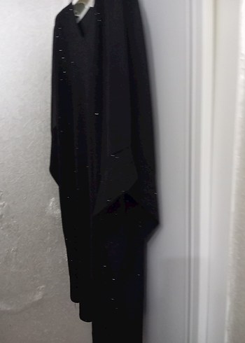 Siyah Uzun Kollu V Yaka Salaş Elbise - Görsel 6