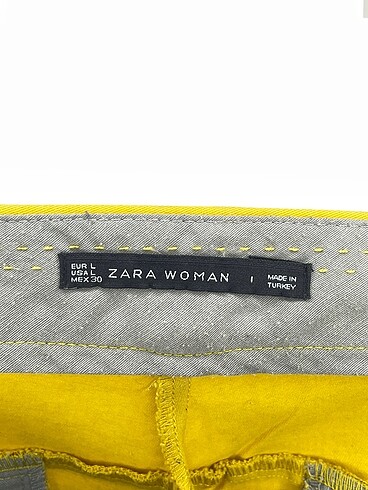 l Beden sarı Renk Zara Jean / Kot %70 İndirimli.