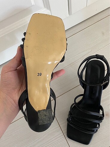 39 Beden siyah Renk MyPoppiShoes Siyah Topuklu Ayakkabı