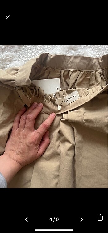 s Beden camel Renk Manuka gabardin büzgülü etek camel