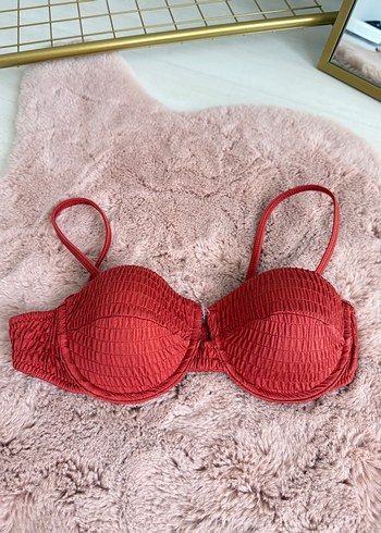 Kiremit renkli Pilili Bohem Bikini Üstü