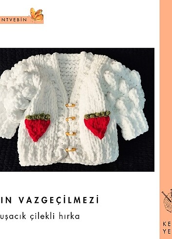 Çilekli hırka 