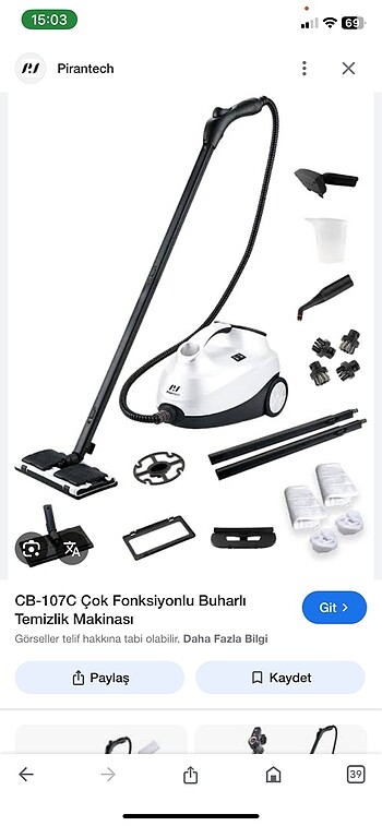 Pirantec buhar makinesi