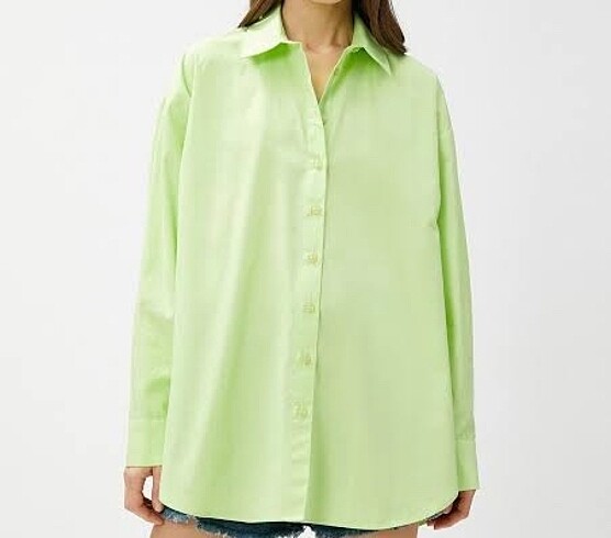 koton oversize yeşil gomlek
