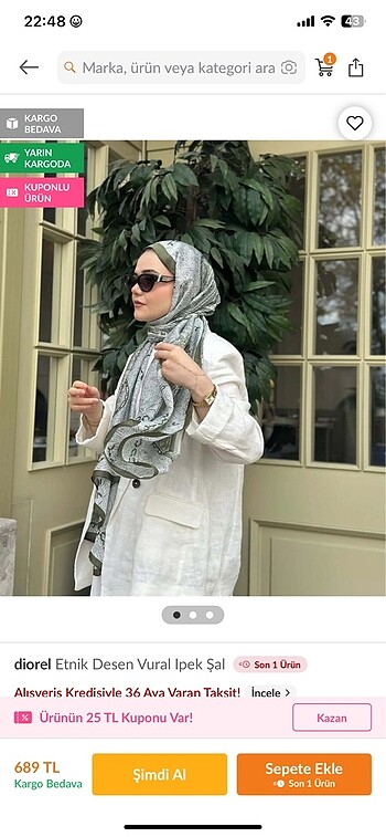 diorel etnik desen ipek şal