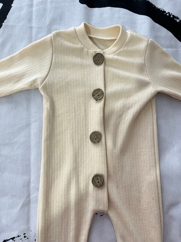 Düğmeli Pamuklu Bebek Tulum - Görsel 2