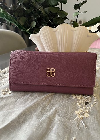 Mor Deri Kadın Portföy Cüzdan - Görsel 5