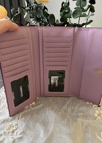 Mor Deri Kadın Portföy Cüzdan - Görsel 3