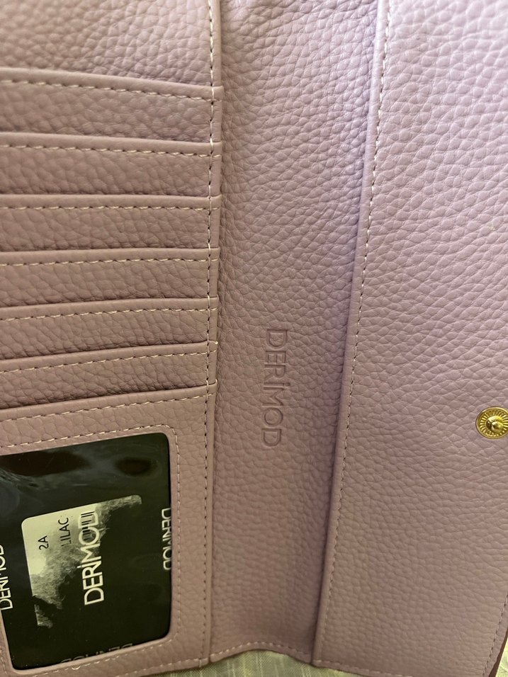 Mor Deri Kadın Portföy Cüzdan - Görsel 4