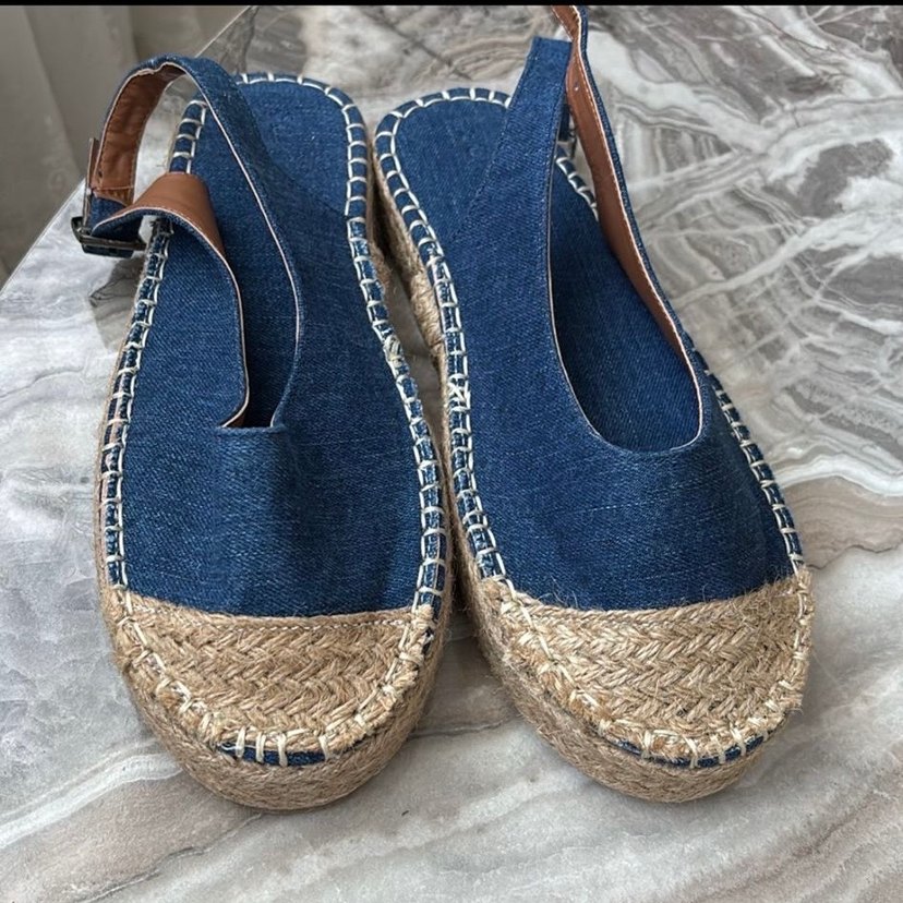 Kadın Kot Kumaşlı Dolgu Topuklu Sandalet - Görsel 4