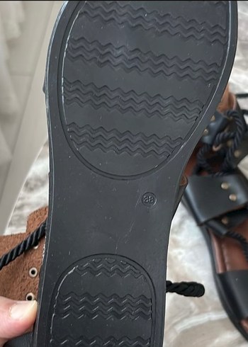 Kadın Kahverengi Deri Bohem Sandalet - Görsel 2