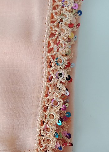 Renkli pul işlemeli tığ oyası Bohem Kadın tülbent - Görsel 2