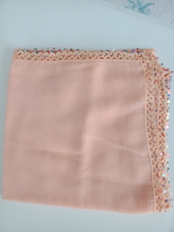 Renkli pul işlemeli tığ oyası Bohem Kadın tülbent - Görsel 3