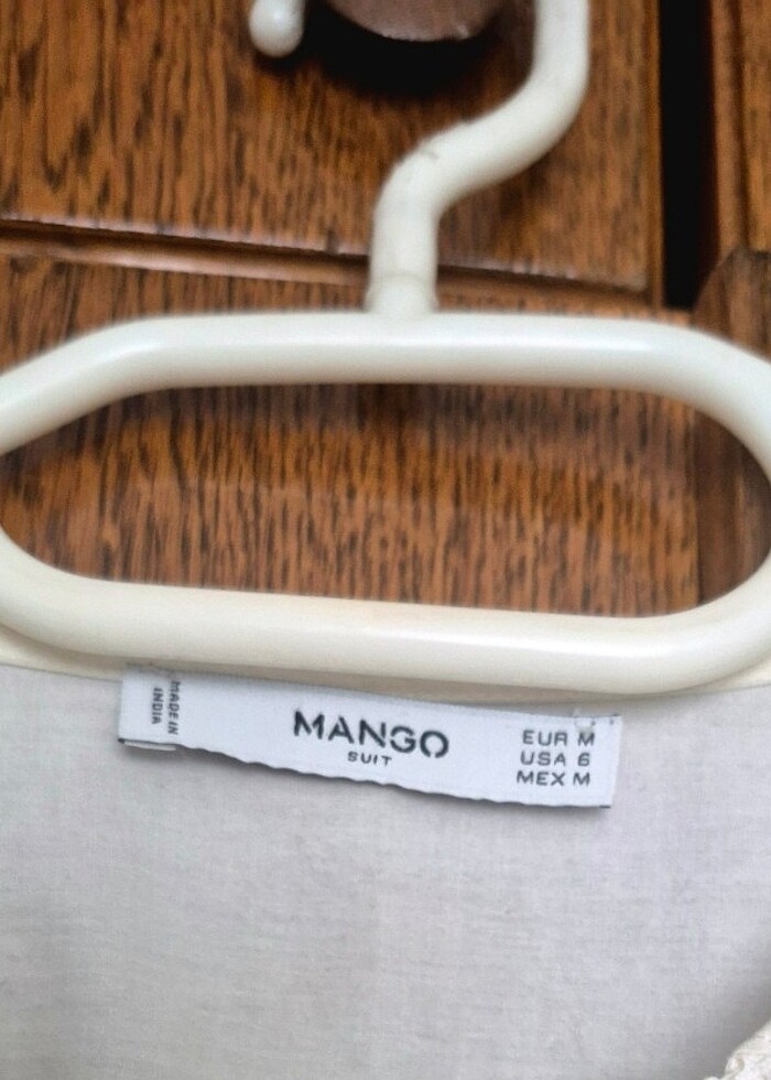 Mango ajurlu  işlemeli beyaz gömlek - Görsel 3