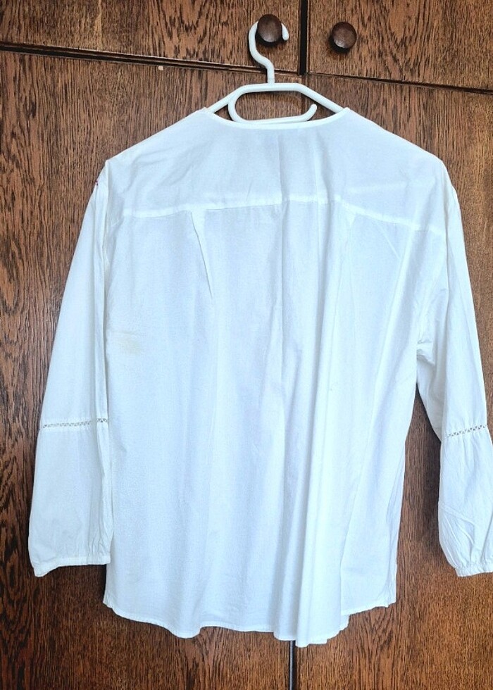 Mango ajurlu  işlemeli beyaz gömlek - Görsel 2