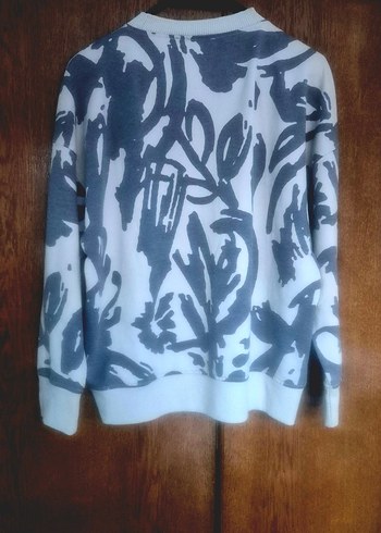 Gri Baskılı Uzun Kollu Sweatshirt - Görsel 2