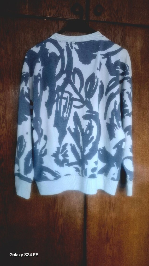 Gri Baskılı Uzun Kollu Sweatshirt - Görsel 2