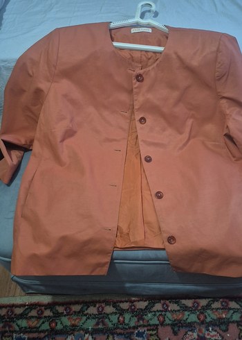 Düğmeli  Kavuniçi Ceket - Görsel 3