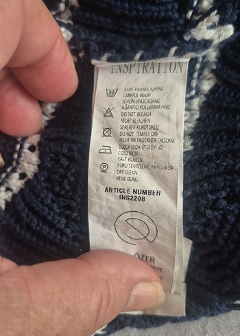 Kadın Lacivert Örgü Kısa Kollu süveter - Görsel 3