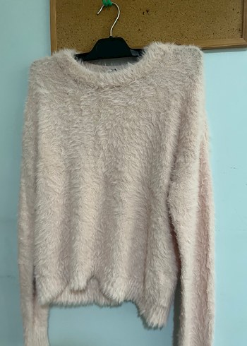 Kadın pembe Yünlü Tüylü Triko - Görsel 4