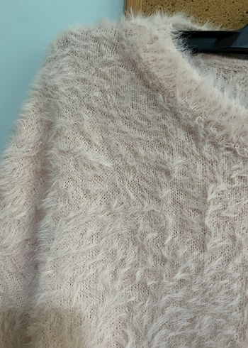 Kadın pembe Yünlü Tüylü Triko - Görsel 3