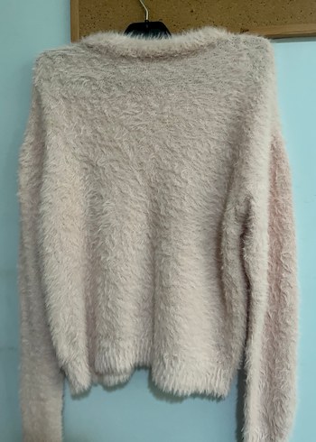 Kadın pembe Yünlü Tüylü Triko - Görsel 2