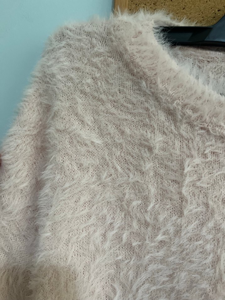 Kadın pembe Yünlü Tüylü Triko - Görsel 3