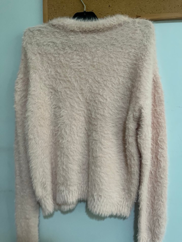 Kadın pembe Yünlü Tüylü Triko - Görsel 2