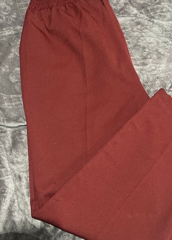 Bordo Bol Kesim Kadın Kumaş Pantolon - Görsel 4