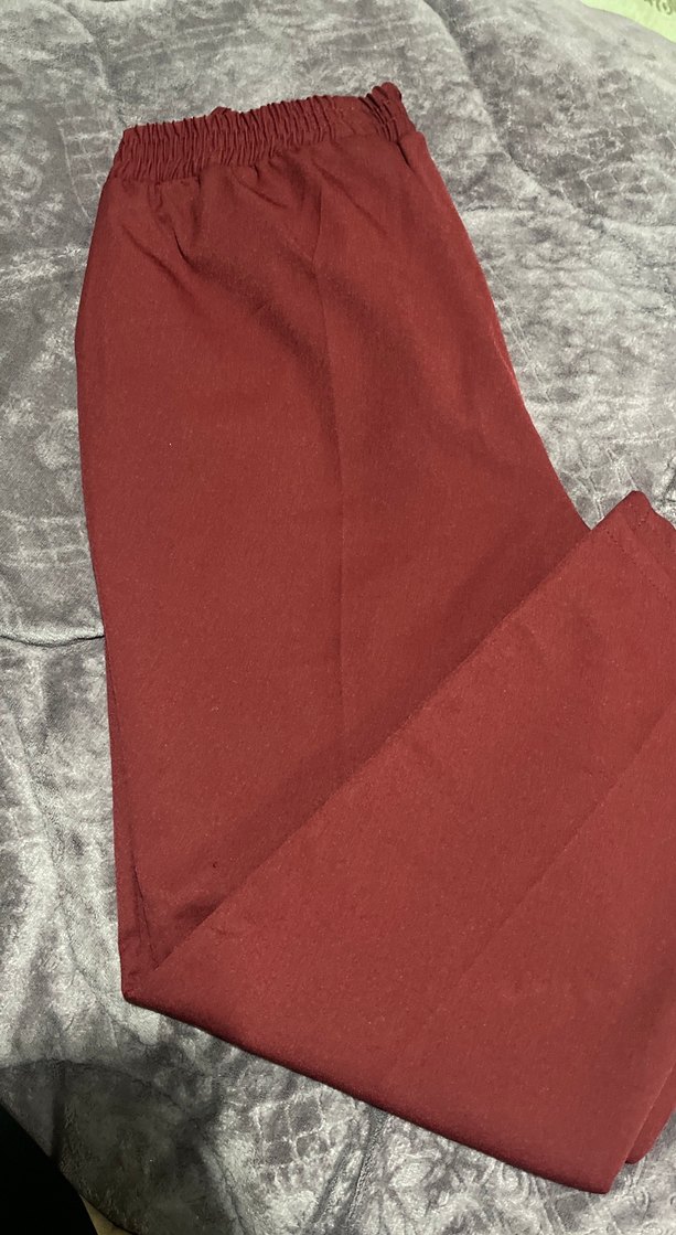 Bordo Bol Kesim Kadın Kumaş Pantolon - Görsel 4