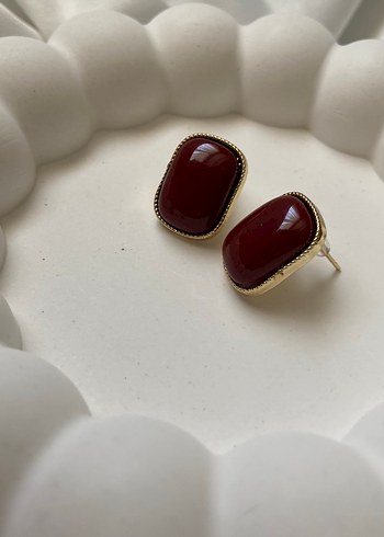 Diğer Parlak Bordo Midi Küpe