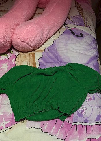 Diğer Yeşil Bohem Renkli Mini Bluz