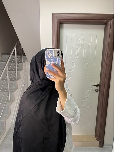 Siyah Halka İpeksi Jakar Şal