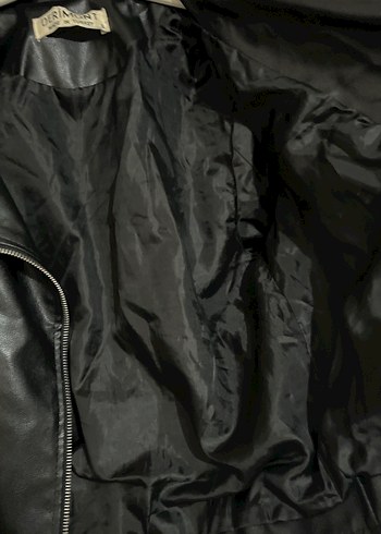 Siyah Deri Biker Ceket - Görsel 3