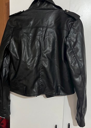Siyah Deri Biker Ceket - Görsel 2