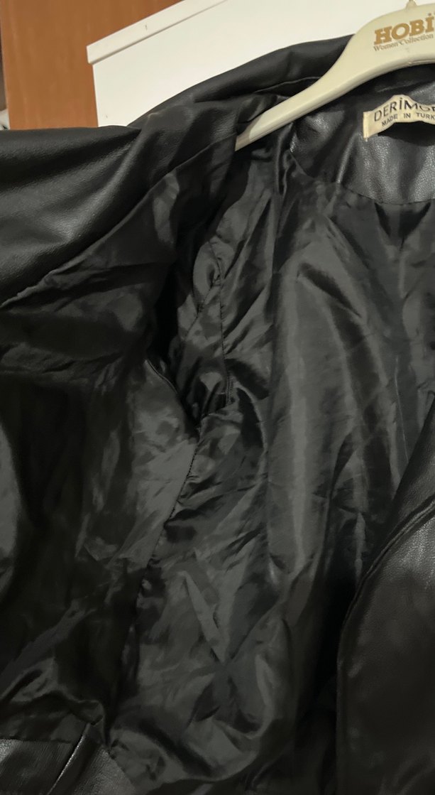 Siyah Deri Biker Ceket - Görsel 4