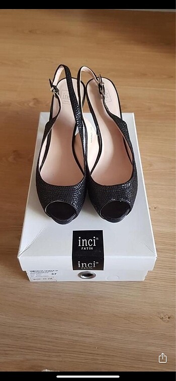 inci Siyah abiye gece ayakkabısı