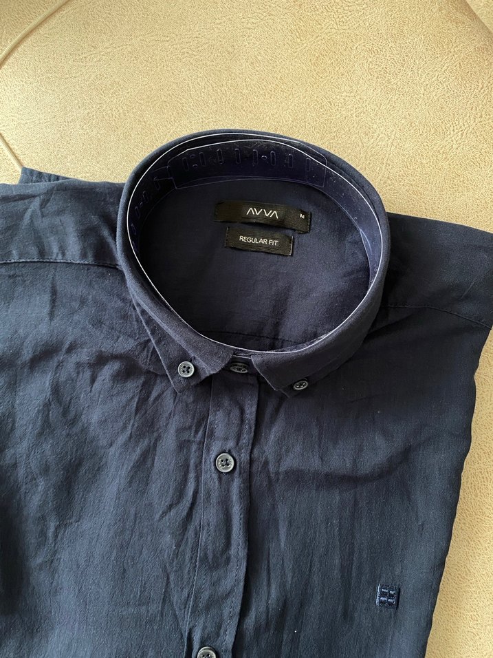 Avva Kısa Kollu Keten Erkek Gömlek - Görsel 3