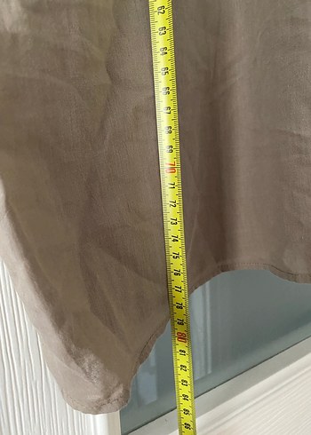 AVVA Bej Kısa Kollu Keten Erkek Gömlek - Görsel 7