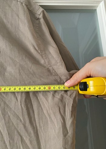 AVVA Bej Kısa Kollu Keten Erkek Gömlek - Görsel 6