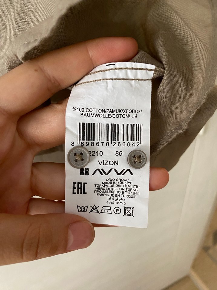 AVVA Bej Kısa Kollu Keten Erkek Gömlek - Görsel 4