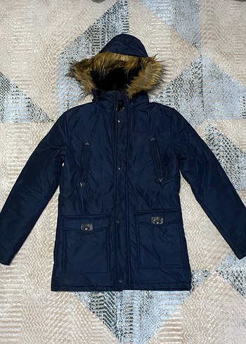 Erkek Lacivert Mont - Görsel 2