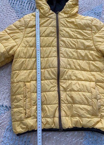 Kapüşonlu Sarı Erkek Çocuk Mont - Görsel 4